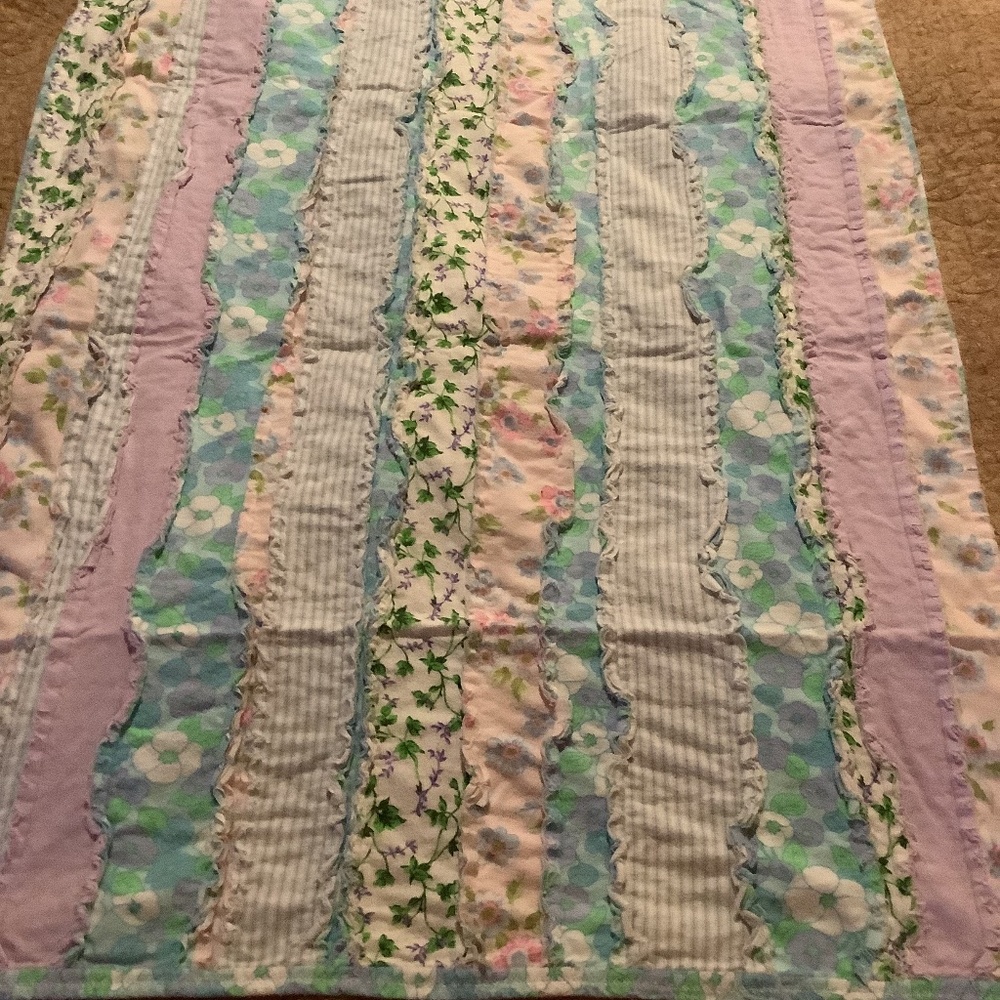 Small Flannel Strip Baby Quilt
